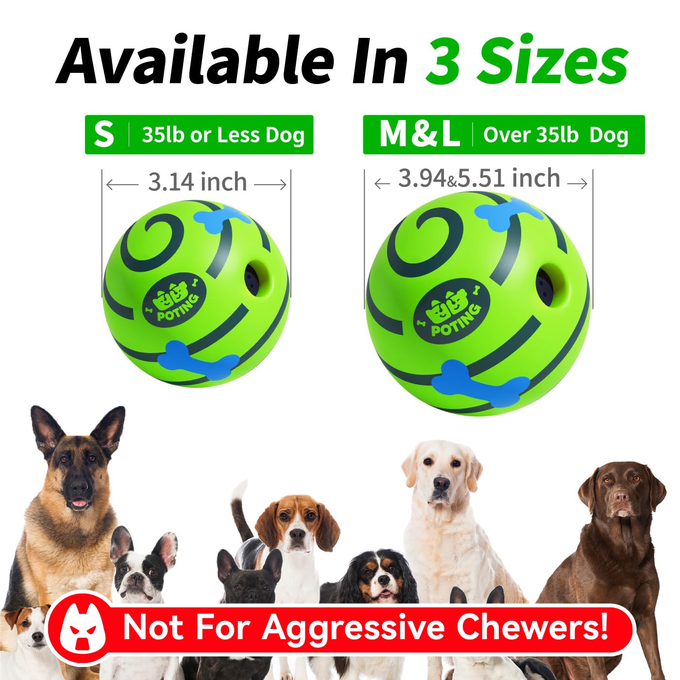 Pelota de risa para perros, 2 unidades, juguetes interactivos para perros, divertido juguete de sonido de risa, juguetes masticables para perros grandes, medianos y pequeños, divertidos sonidos