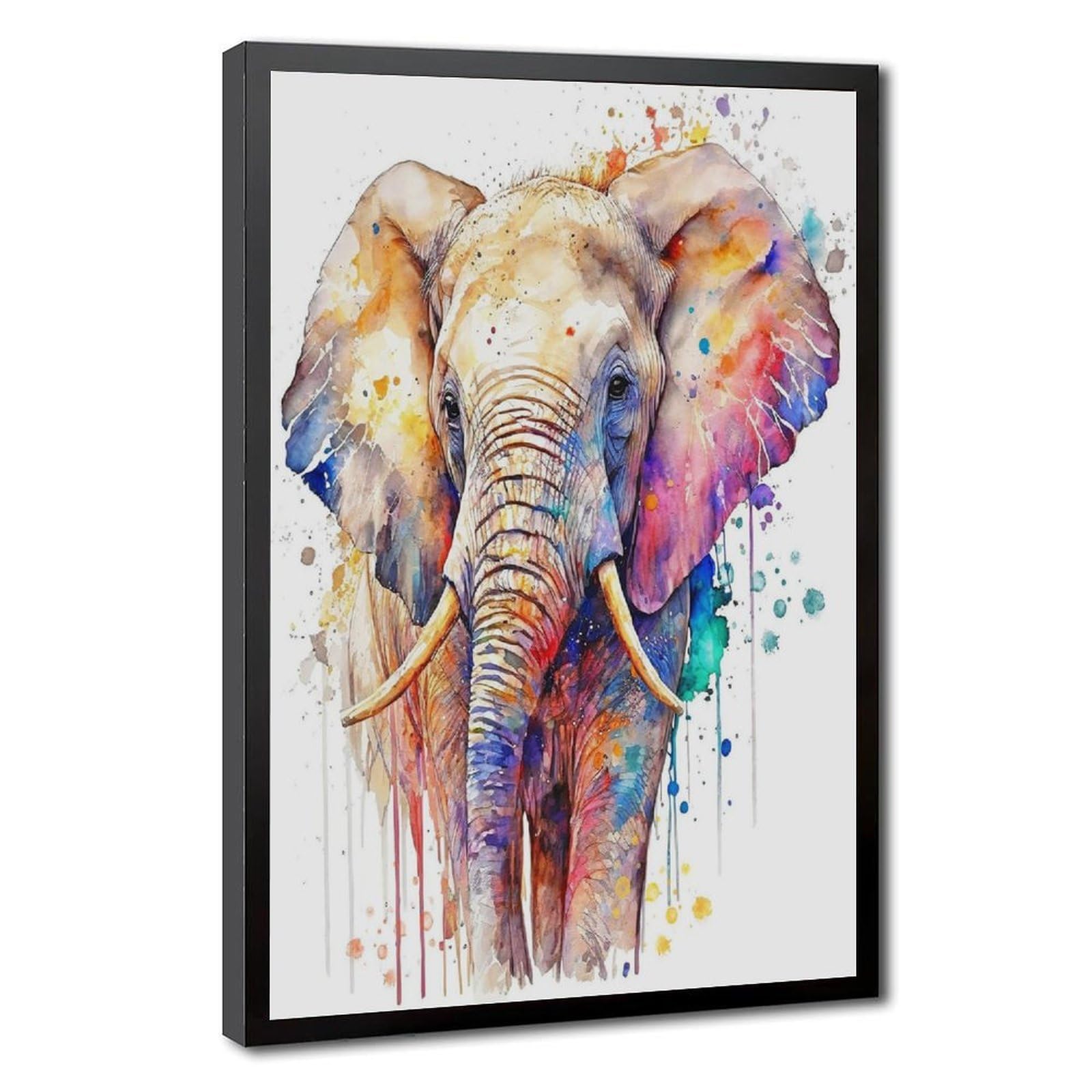 Bareronor Watercolour Elephant Poster Canvas Poster Bedroom Decor Landscape Office Room Decor Gift 24" L X 36" W
