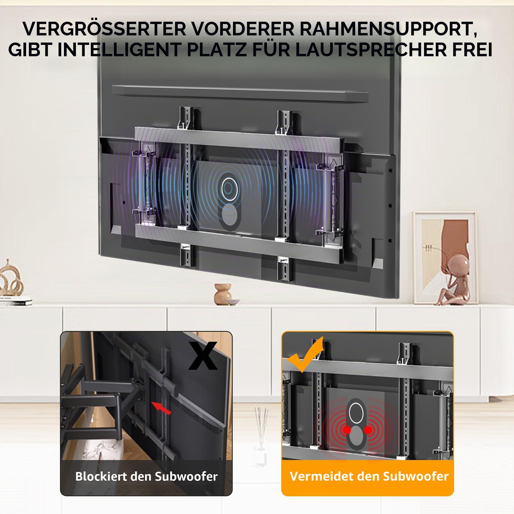 10 Armen TV Wandhalterung Schwenkbar bis 180 kg, Neigbar Ausfahren Wandhalterung für 70-120 Zoll TVs, Vollbeweglich mit geteilter Wandplatte, VESA 800x600 mm