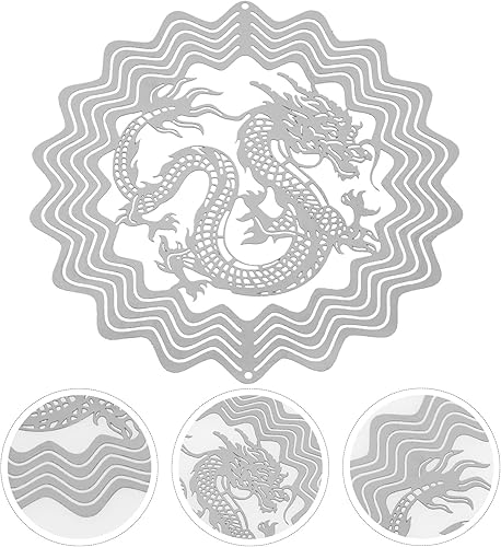 Miniatura 9 de OSALADI 2 piezas colgantes de viento hilanderos de sublimación 3D viento metal escultura al aire libre decoración de jardín para interior exterior