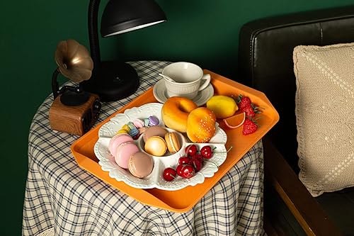 Miniatura 7 de Bandeja de plástico para comida rápida, 16.7 x 11.8 pulgadas, juego de 12 (naranja)