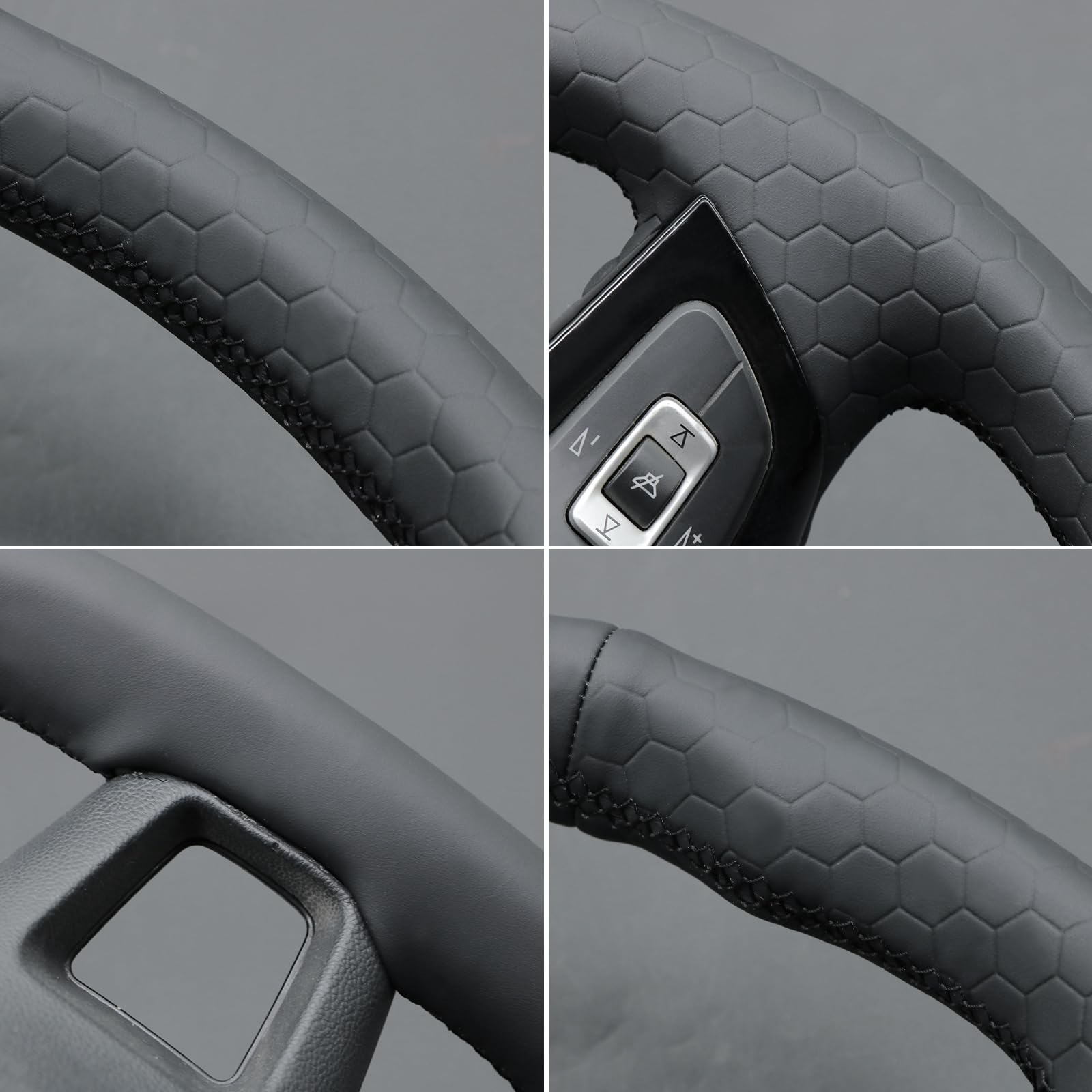 MEWANT Passgenauer Lenkradbezug zum Nähen für Kompatibel mit Golf 7 | Hand Nähen Lenkradschoner Atmungsaktiv Für Beheizte Lenkräder Langlebig