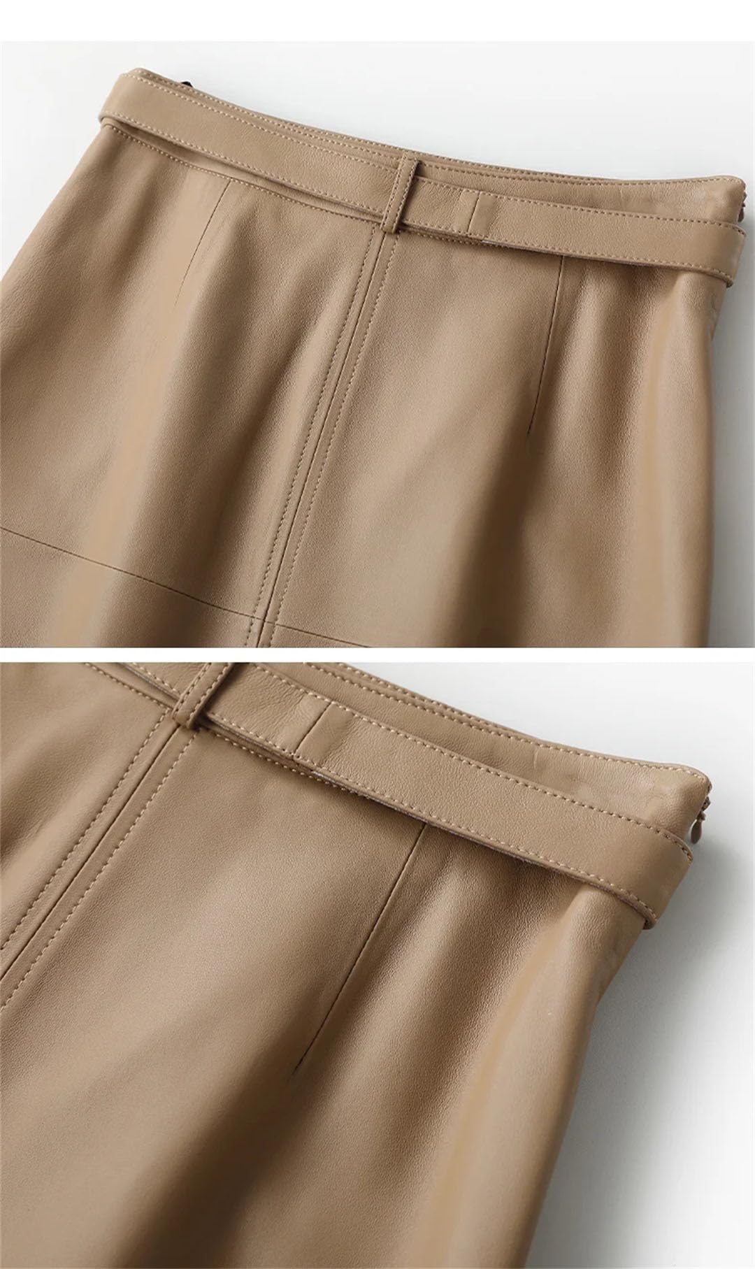 Cintura da donna in pelle di agnello con spacco posteriore, versatile, per feste