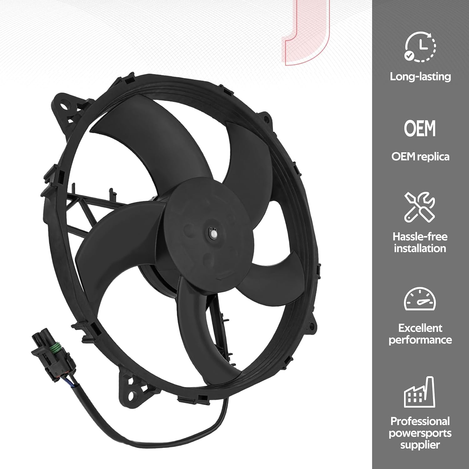 JAVIK Radiator Cooling Fan Fit for Polaris Sportsman 600 700 800 ACE 325 570 900 Ranger 700 800 RZR 570 800 2005-2019, OEM# 2410413 2410366 2410901 2204192 2410863