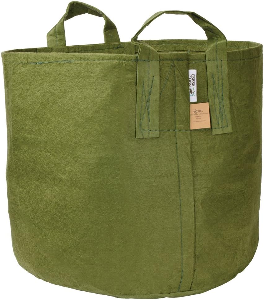 Root Pouch Non-Degradable Reusable Grow Bag, 15-Gallon with Handles (Green)