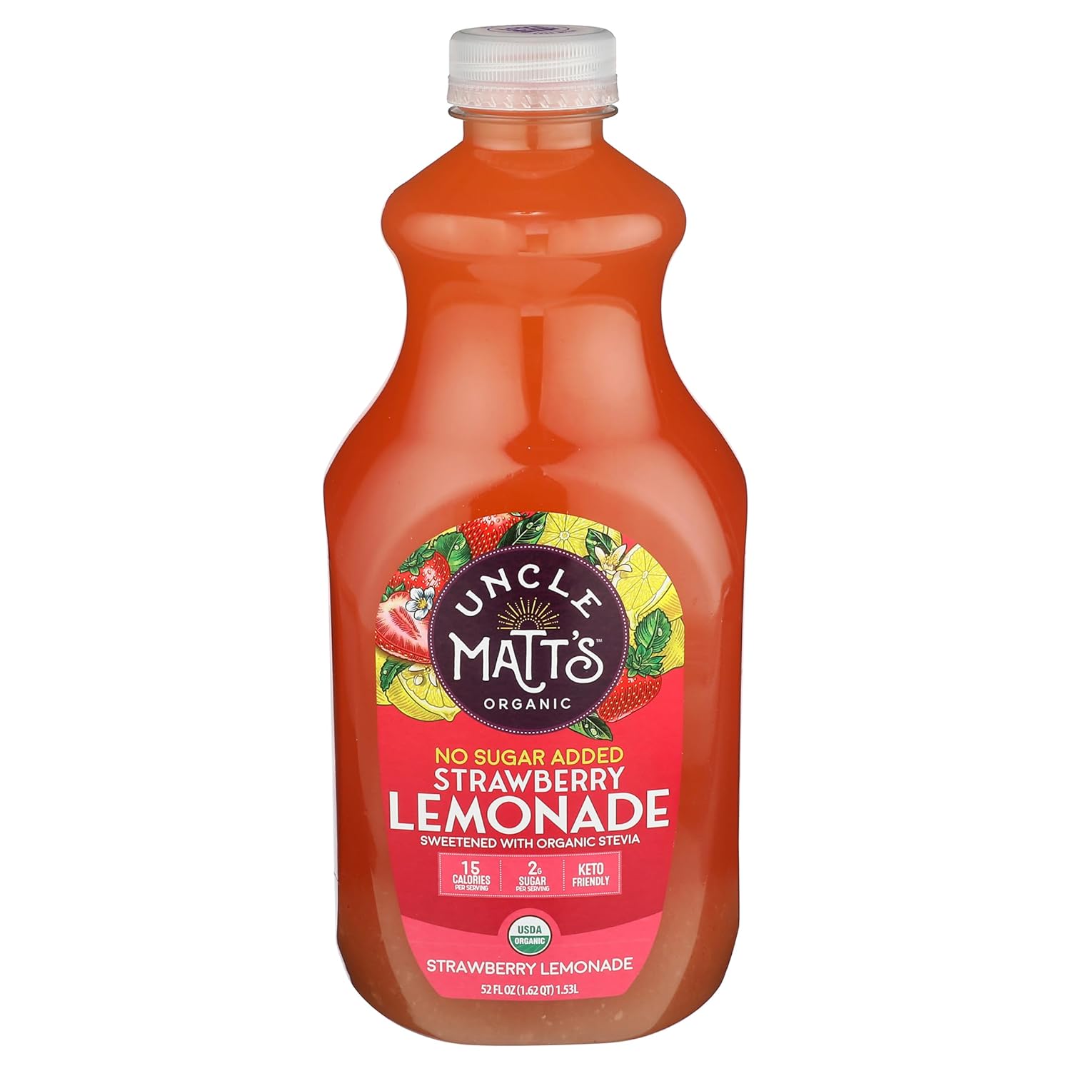 Uncle Matt's, Lemonade Strawberry Zero Sugar Organic, 52