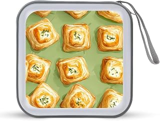 Goat Cheese Puff CD Case 40 Capacity DVD Holder Portable Storage Disc Wallet Bag Organizer for Car Home Travel