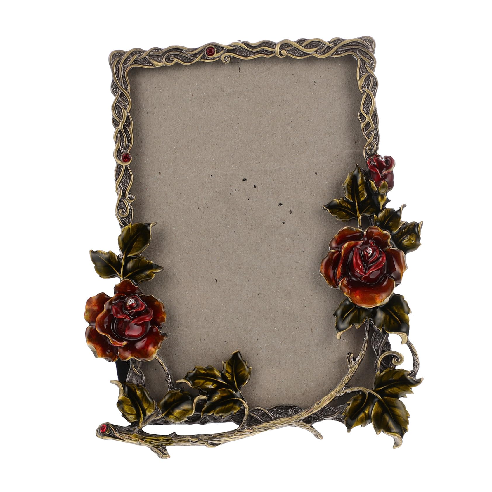 Cadre photo rétro en métal fleuri, idée cadeau vintage pour anniversaire et fête