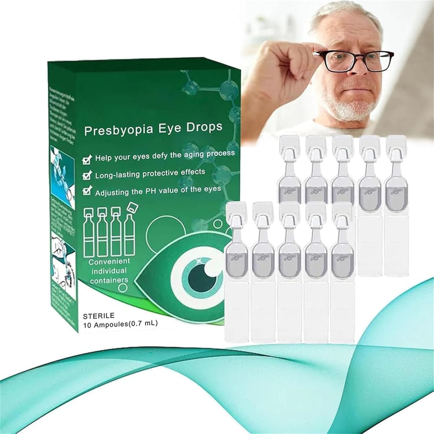 Seurico Presbyopia Eye Drops, Optivipro Presbyopia Eye Drops, Presbyopia Vision Restore Eye Drops, Relieve Eye Fatigue, Improve Vision, Anti-Fatigue Eye Drops, for Eye Care (1 Pcs)