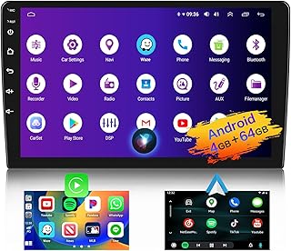 9-Inch Octa Core Double-Din Android Car Stereo 4G RAM & 64G ROM, Wireless Apple CarPlay and Wireless Android Auto, 36 Bands EQ, Split Screen Display, HD Touchscreen, GPS WiFi BT Mirror Link