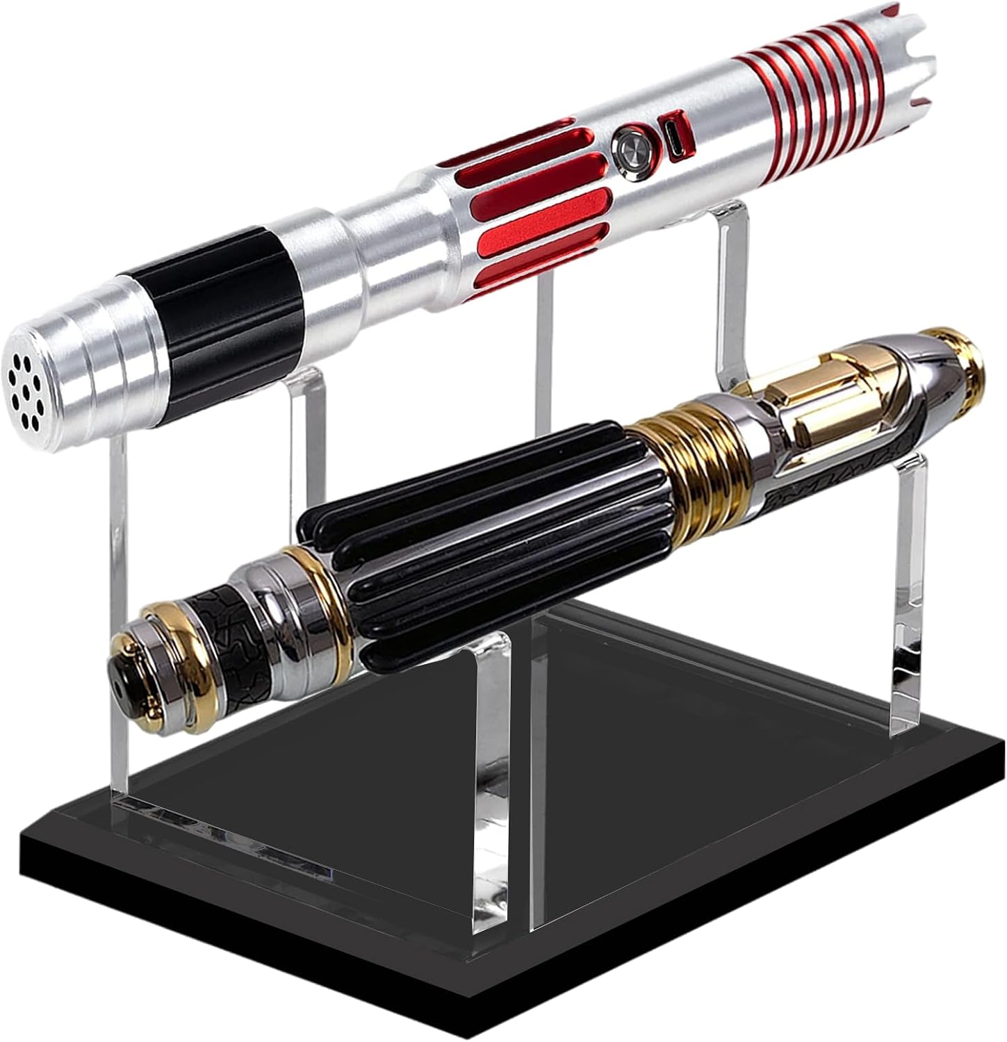 Lightsaber Holder Lightsaber Stand Sword Stand Desktop Acrylic Lightsaber d Fixed Decorative Wands and Collectibles (2 layers of black)