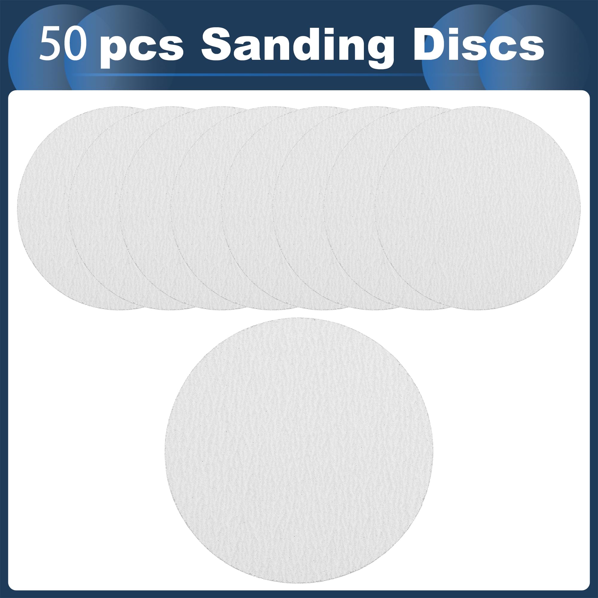 INFINAUTO Sanding Discs, 7.09" 80 Grit Automotive Repair Round Hook and Loop Sandpaper Aluminum Oxide White, 50 Pcs - Image 4