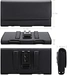 BECPLT for iPhone Air 17 Pro Max 16 Pro Max 15 Pro Max 15 Plus 14 Pro Max 13 Pro Max 11 Pro Max Holster Case Leather Belt Clip Pouch Holster Case for Apple iPhone 12 Pro Max 11 XR 8 Plus 7 Plus -Black