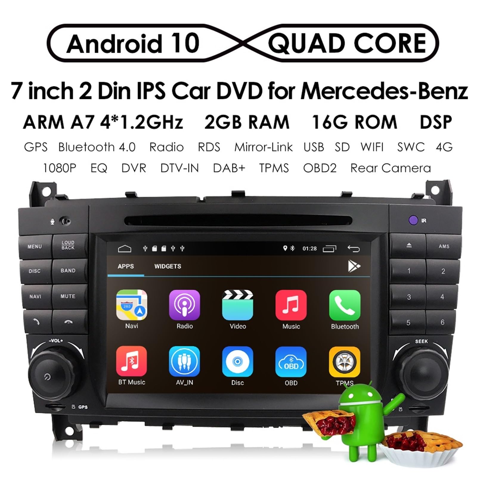 Szwaldaper DSP IPS 4 dla Core 4G 2 Din dla Android 10 Radio samochodowe DVD