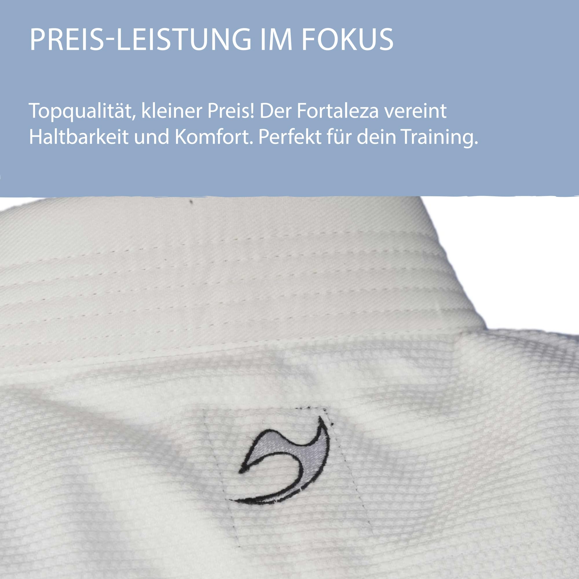 Ju-Sports Fortaleza BJJ Gi Herren weiß + BJJ Gürtel weiß - Leichter & schlank geschnittener Brazilian Jujutsu Anzug für Einsteiger 100% Baumwolle, Verstärkter Kniebereich