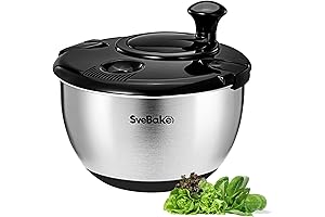 Salad Spinner Stainless Steel Large, Vegetable Washer with 4.2 Qts Bowl, Lettuce Cleaner and Dryer
