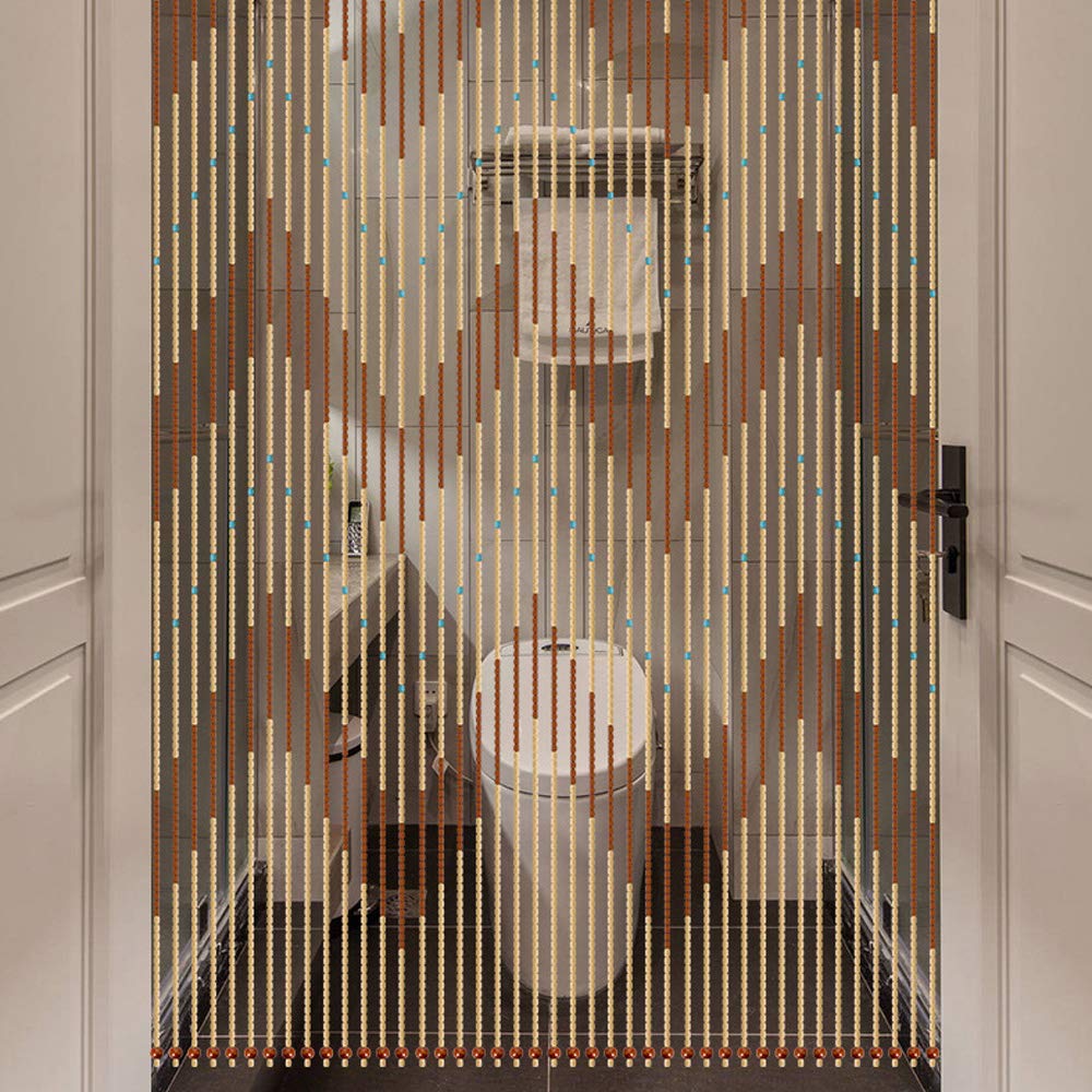 Lot de 31 rideaux à suspendre avec perles en bois Motif flèche Multicolore 91 x 220 cm
