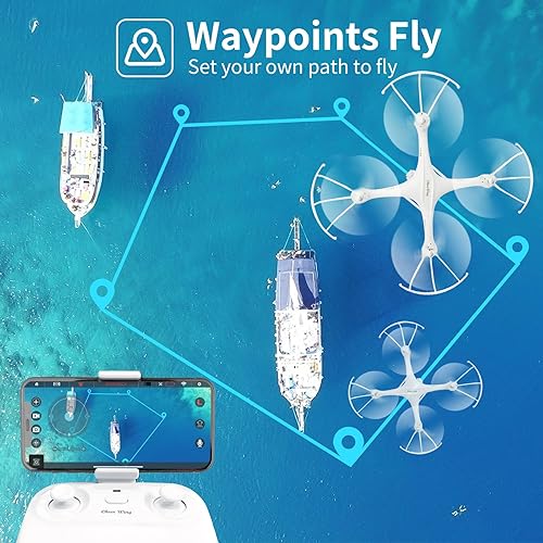 Miniatura 5 de Cheerwing Drone CW4RC Quadcopter con cámara HD 720P de 24Ghz RC con modo de suspensión de altitud despegue y aterrizaje con una sola tecla batería