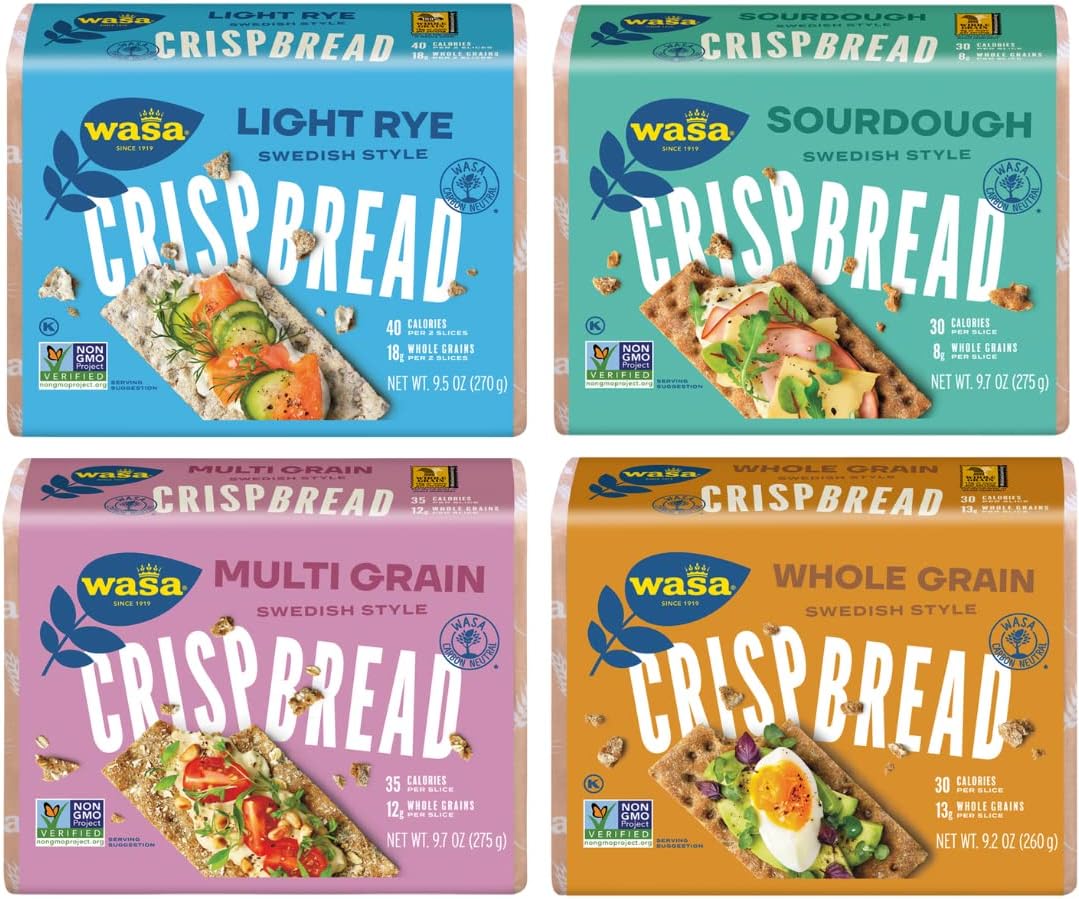 Crispbread Variety 4-Pack: Multi Grain, Whole Grain, Rye Lite & Sourdough