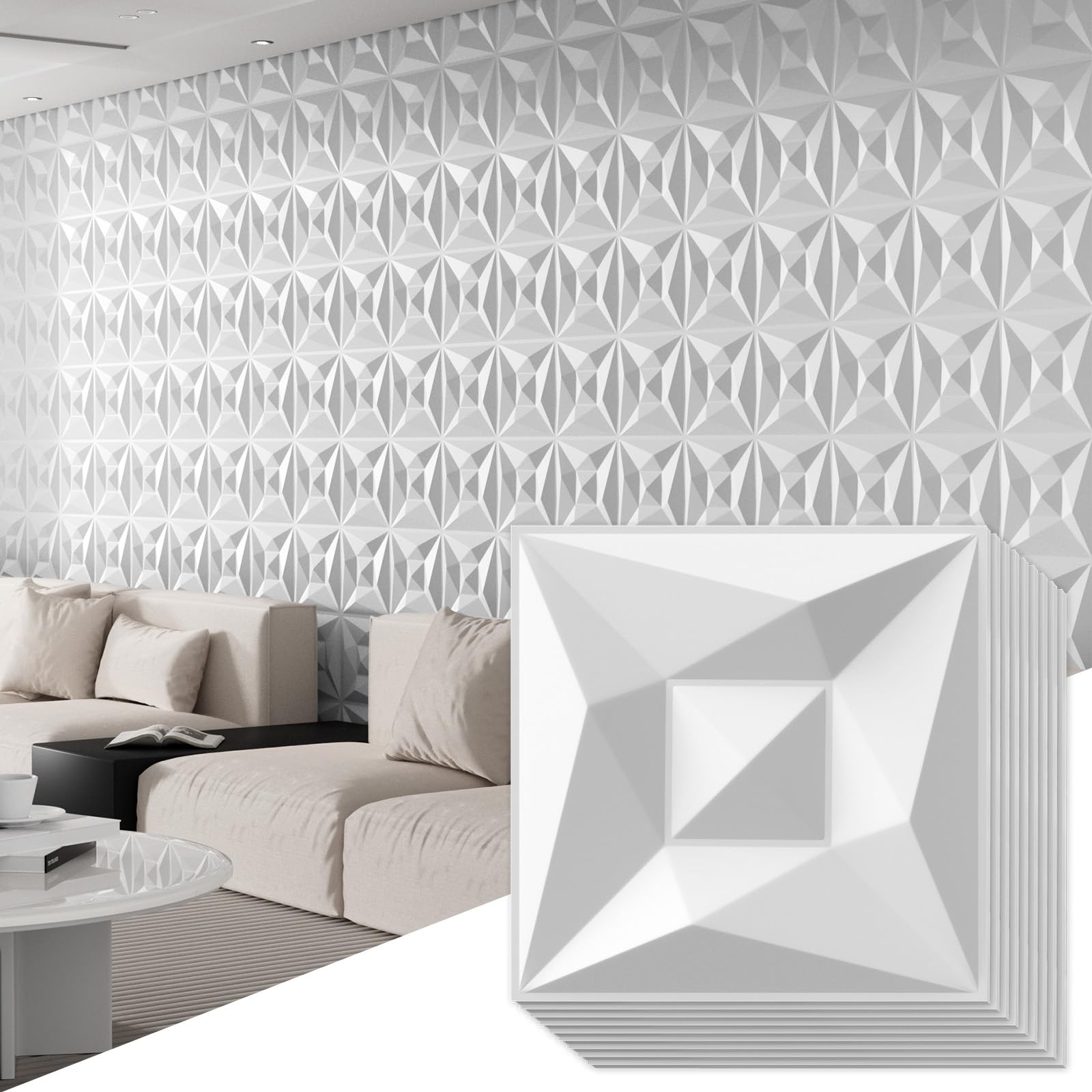 Paneles de pared 3D para ocultar imperfecciones con decoración moderna PVC