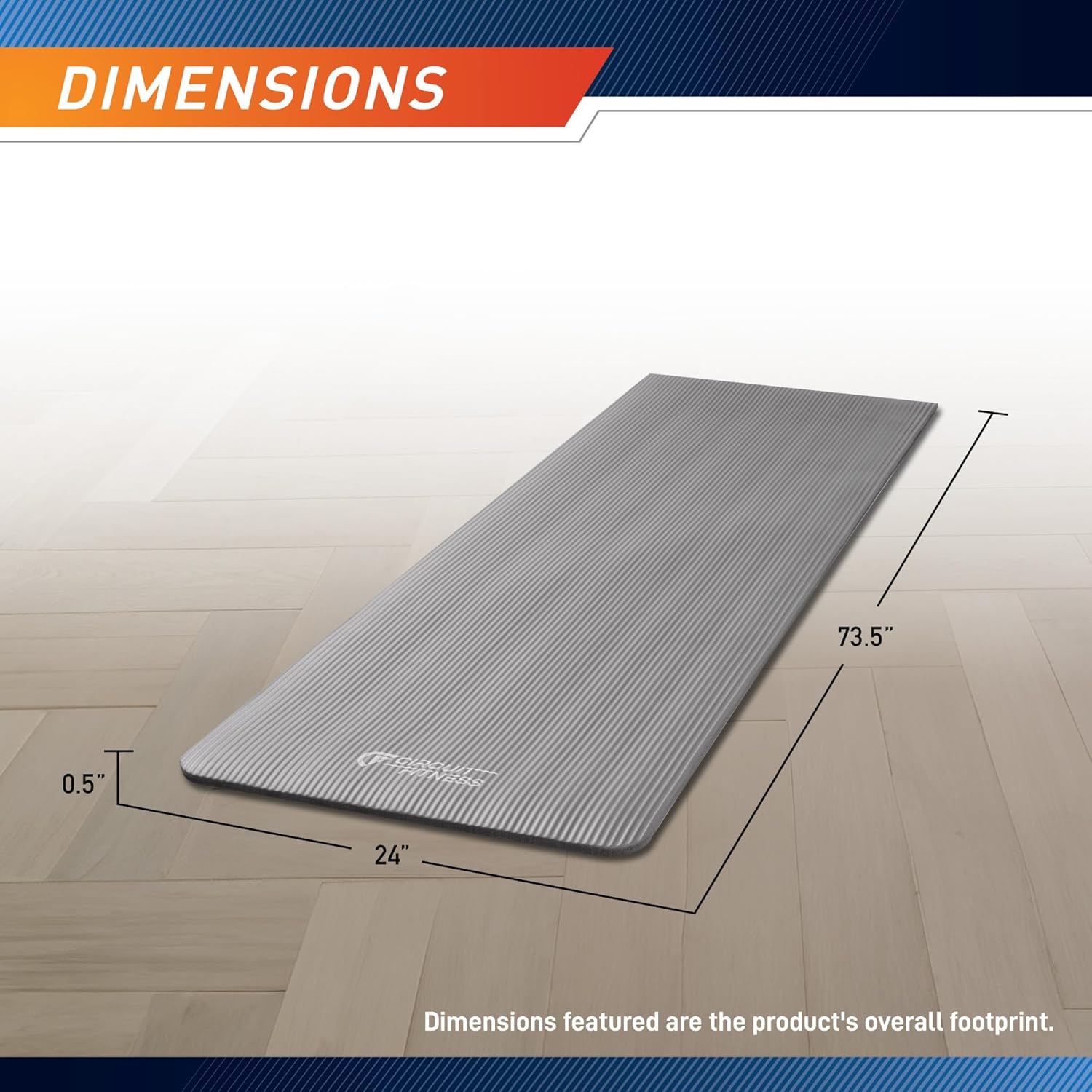 circuit fitness by marcy non-slip multi-purpose exercise yoga mats with carrying strap multi-thickness, multi-color options slate gray (1/2-inch)