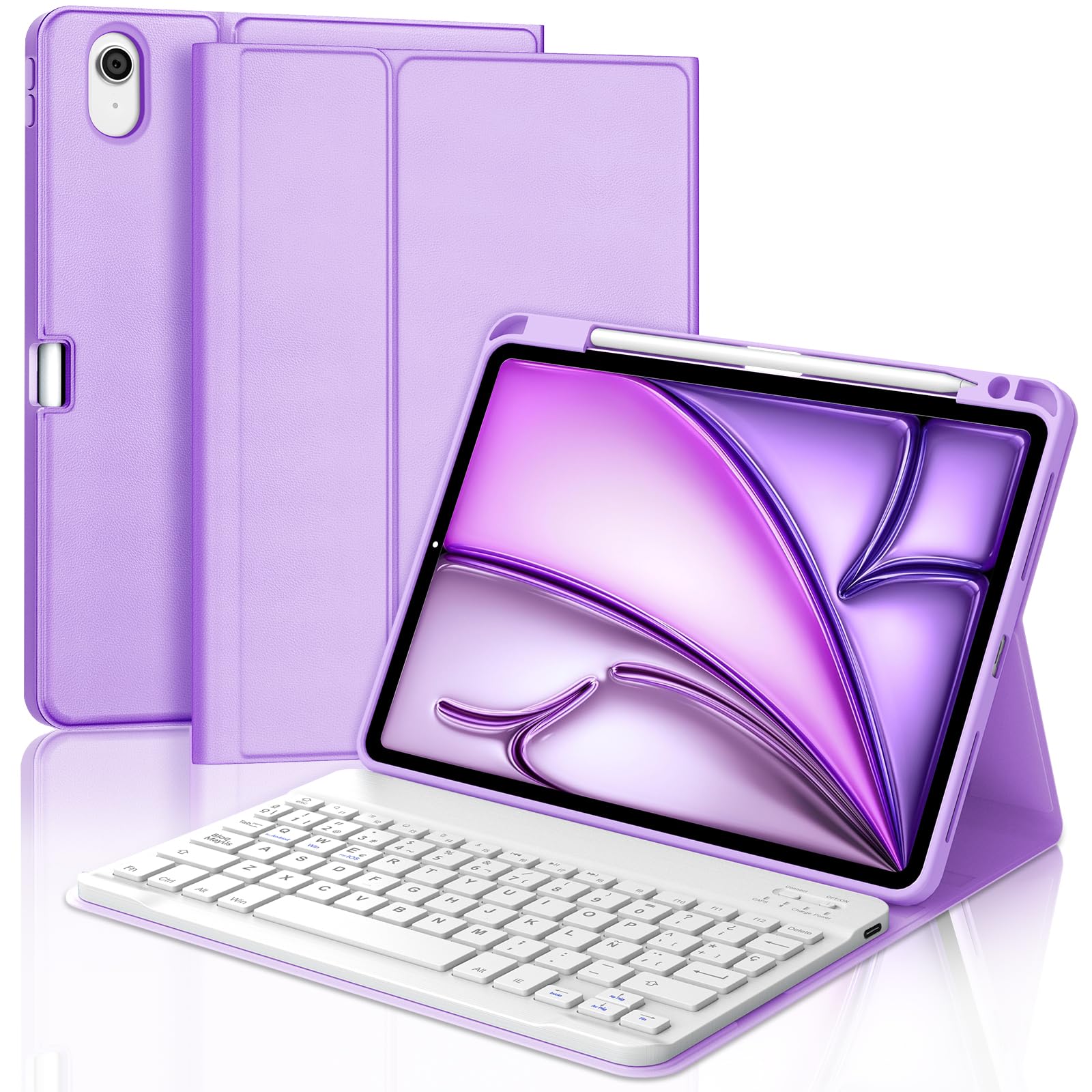 Teclado para iPad Air 11 M4 con Ñ Funda Bluetooth Desmontable 8