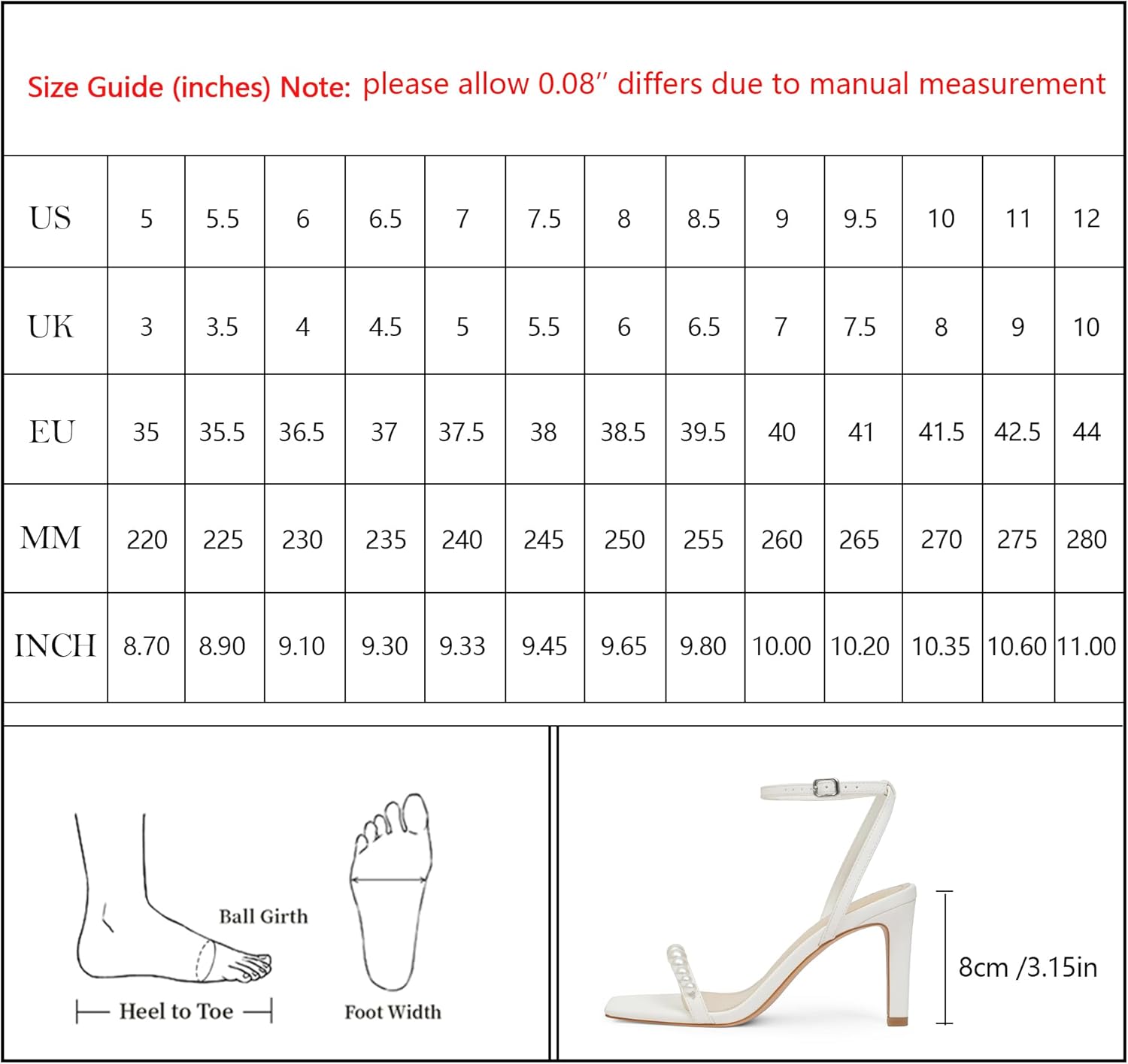 Modatope Womens Heels Square Open Toe Strappy High Heels Ankle Strap Heeled Sandals for Women Party Wedding Daily Wear - Image 8