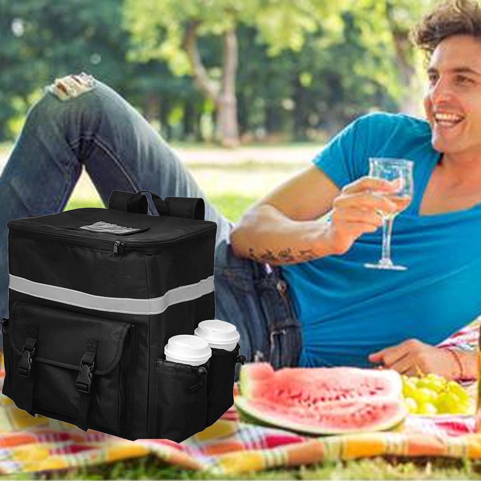 Große Pizza-Liefertasche Isoliert - Heiß/Kalt Rucksack Für Lebensmittel