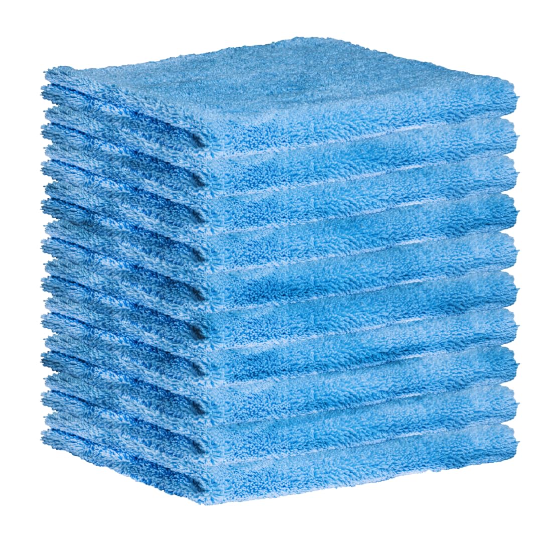 The Rag FactoryPremium Seamless Microfiber Cleaning Cloths 10 Pack CTRL+Z - Highly Absorbent Towels for Streak-Free, Non-Abrasive Cleaning, Ideal All-Purpose Microfiber Cloths