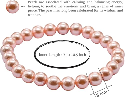 Vista 652 de Amazing Gemstone Crystal Bracelet for Women Men's Gifts - Protection Healing Crystal Bracelet - 8mm Gemstone Beaded Stretchable Bracelet Pulseras