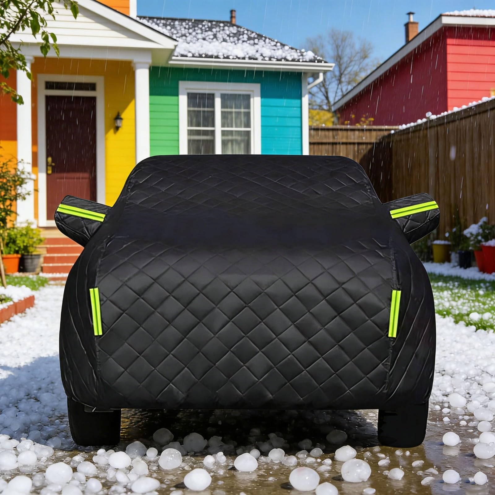 Bache Anti Grele Voiture pour Renault Trafic 3 Phase 1 2014-2019(Version L1H1),Imperméable Housse d'hiver Epaisse pour Voiture,Anti-Neige,Anti-Pluie Et Anti-Rayures avec Bandes Réfléchissantes