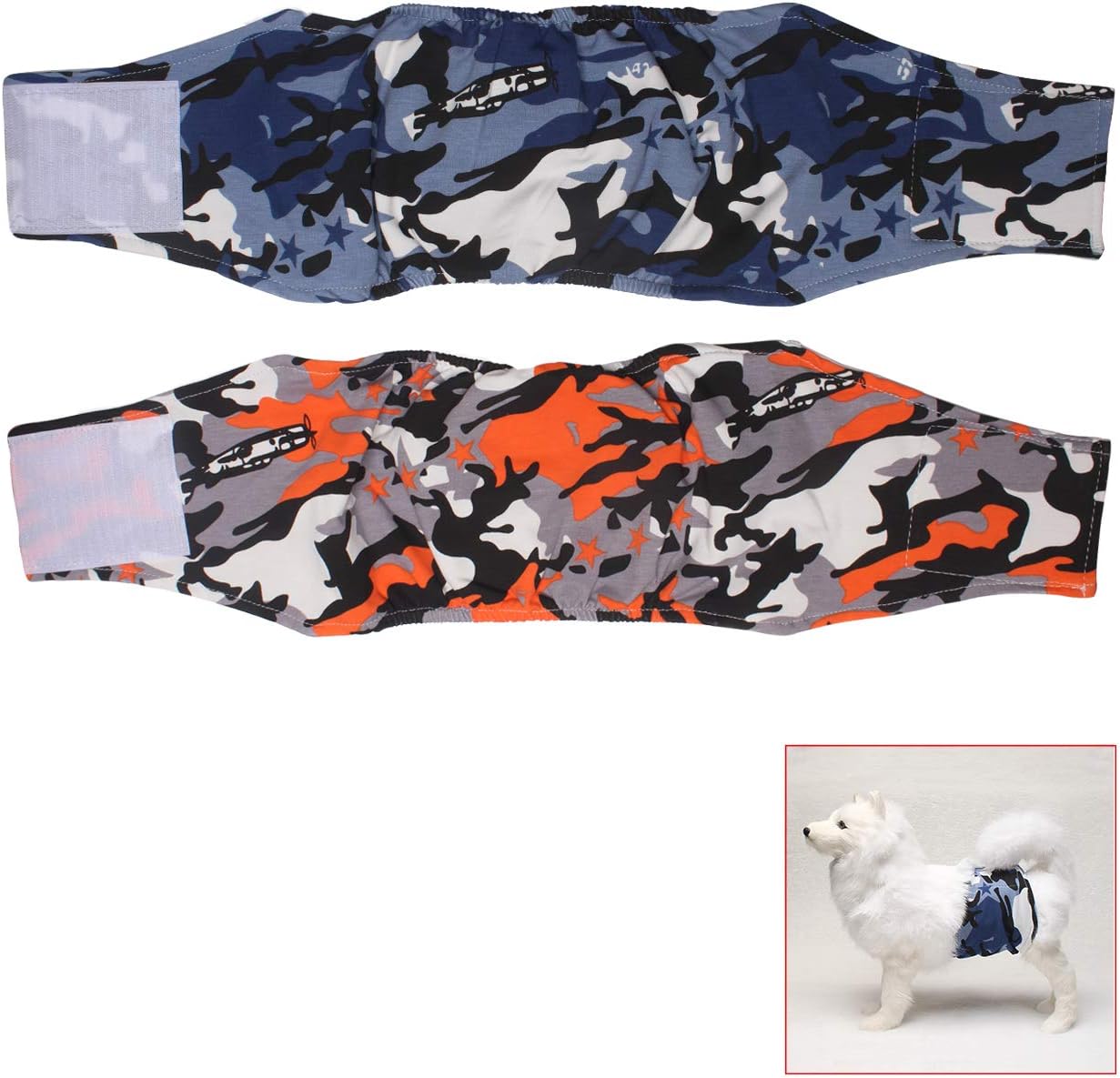 TONY HOBY Washable Dog Diapers (2 Pack) of Durable Diapers for Male & Female Dog Belly Bands Dog in Heat,Doggie Untrained and Incontience