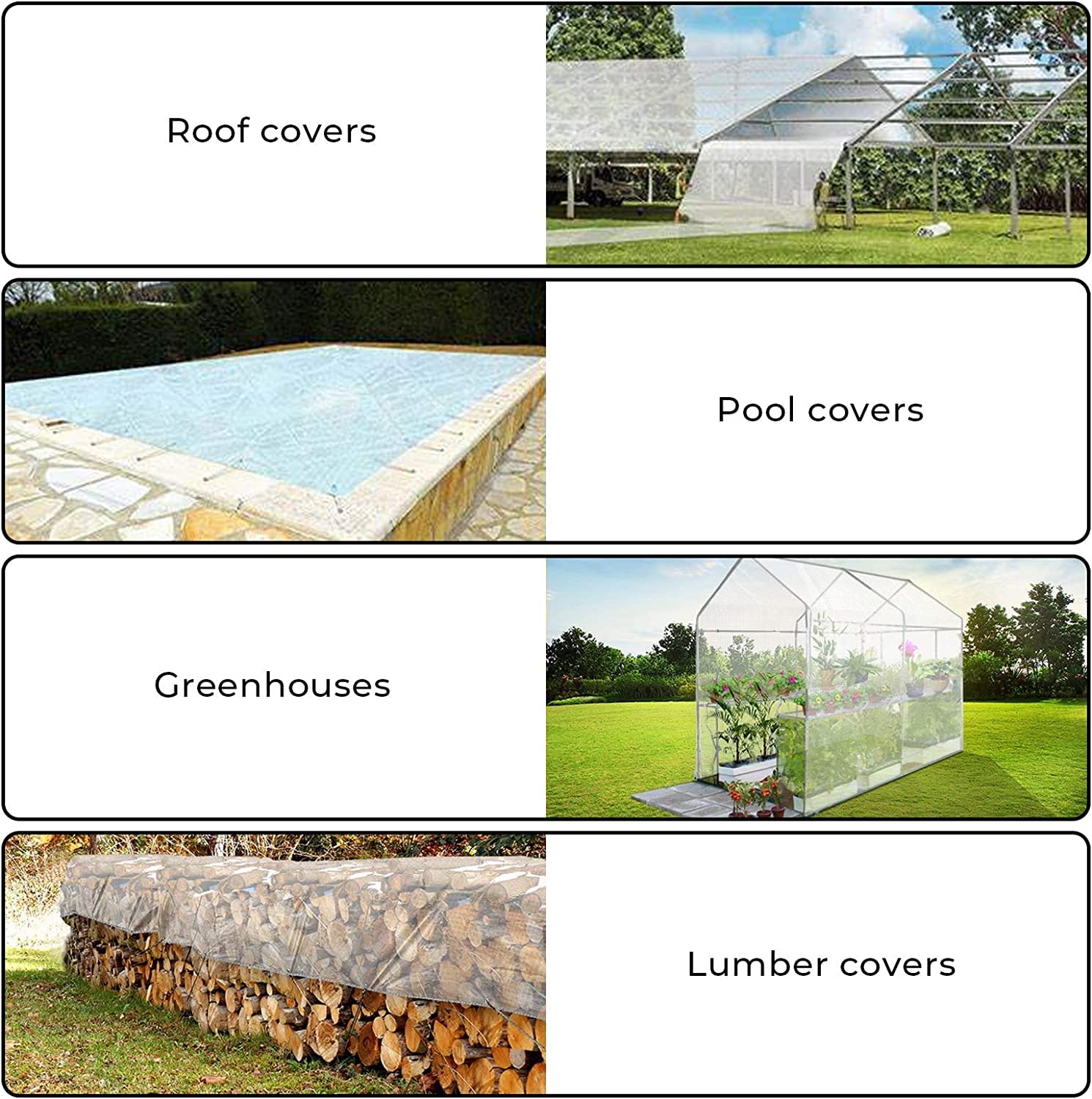 Lonas Impermeables Transparente Exterior con Ojales 2 x 3 m Lona Impermeable Transparente Adecuado para Plantas Invernadero Jardines Camiones Cenadores