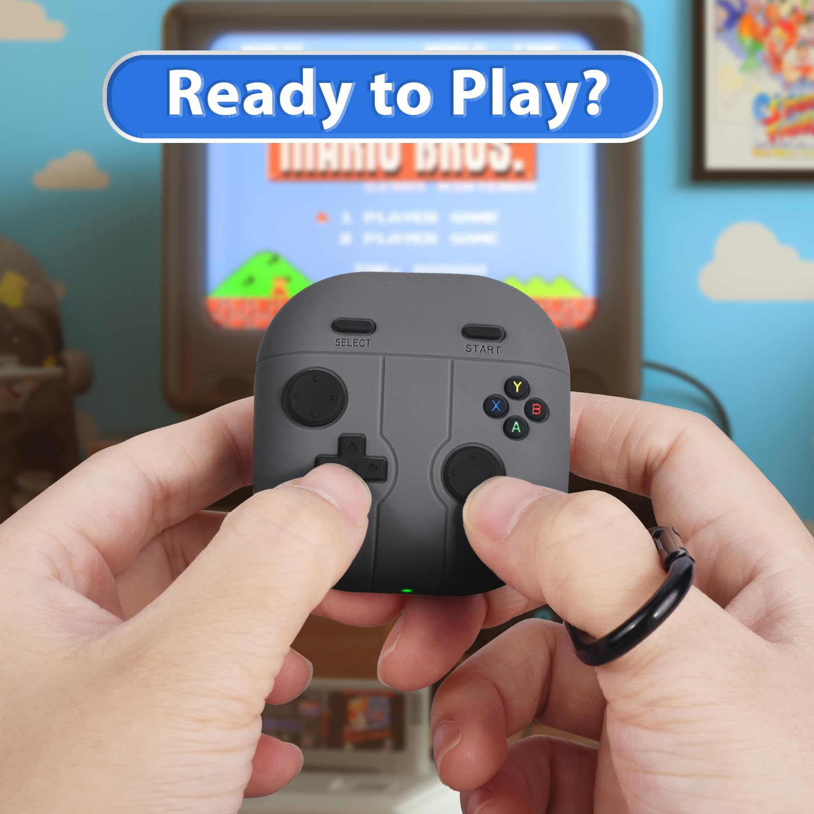 KOREDA Compatible with Samsung Galaxy Buds FE/Galaxy Buds 2 Pro/Buds Pro/Buds 2 Case, Cute Funny Cool Game Player Design Silicone Protective Case (Gray)