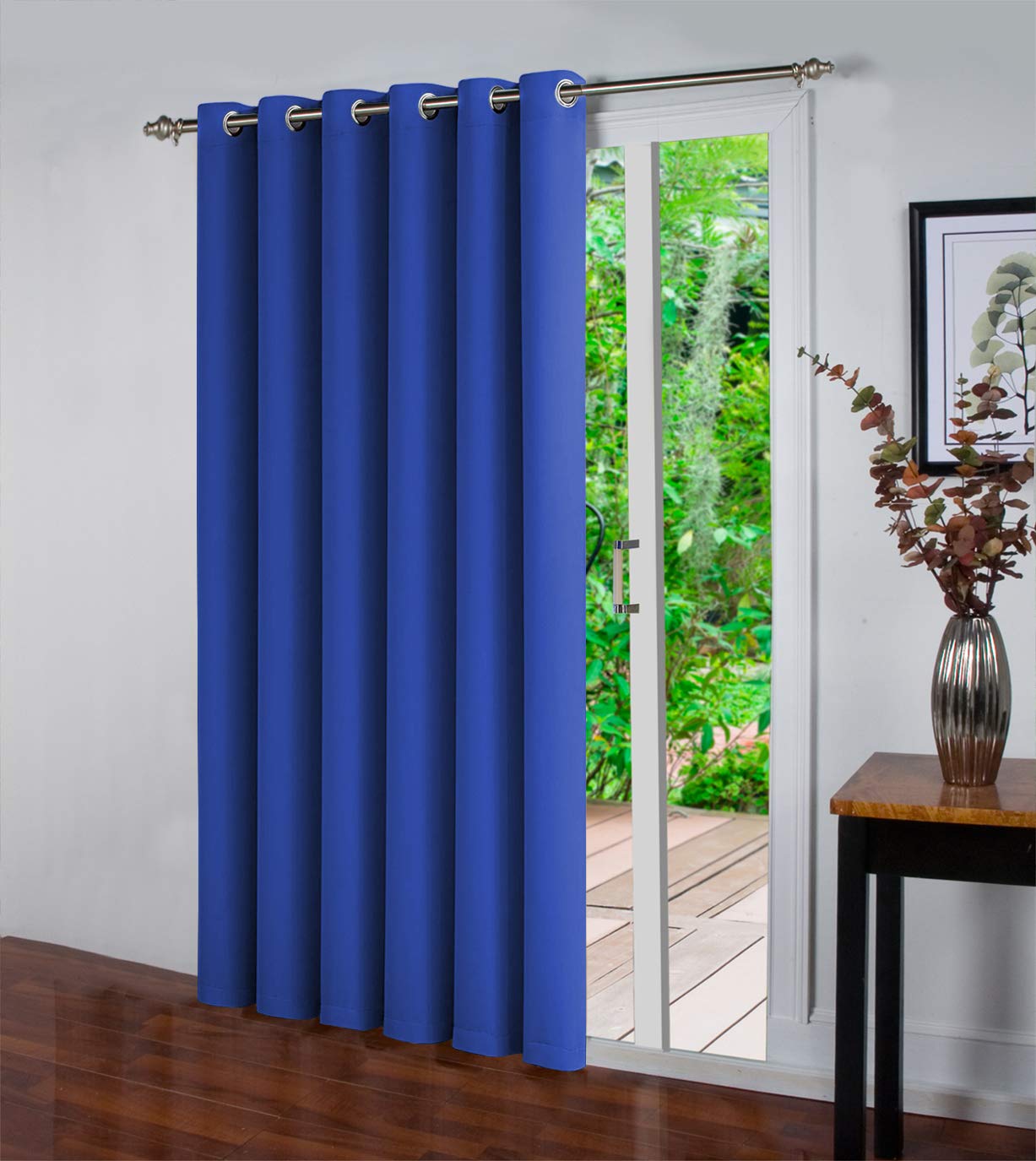 Oxford HomewareDoor Curtain Eyelet Blackout Thermal Insulated One Panel Living Room Kitchen Bedroom Curtains (Blue, 66x84 (167x213cm))