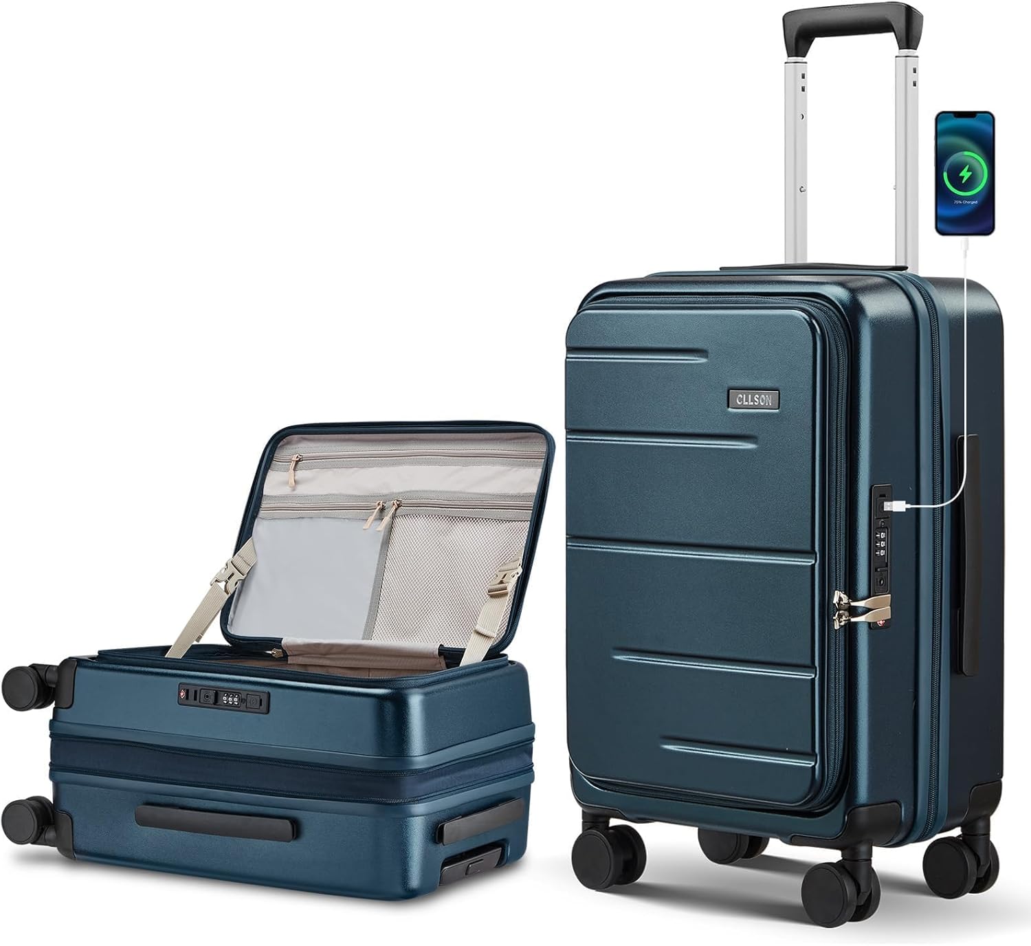 Carry on Luggage Expandable Travel Luggage Top Opening Suitcase with TSA Lock and Usb Built in,Rolling Suitcases with Spinner Wheels,PC Hard Shell Suitcases Airline Approved for valentine Gifts