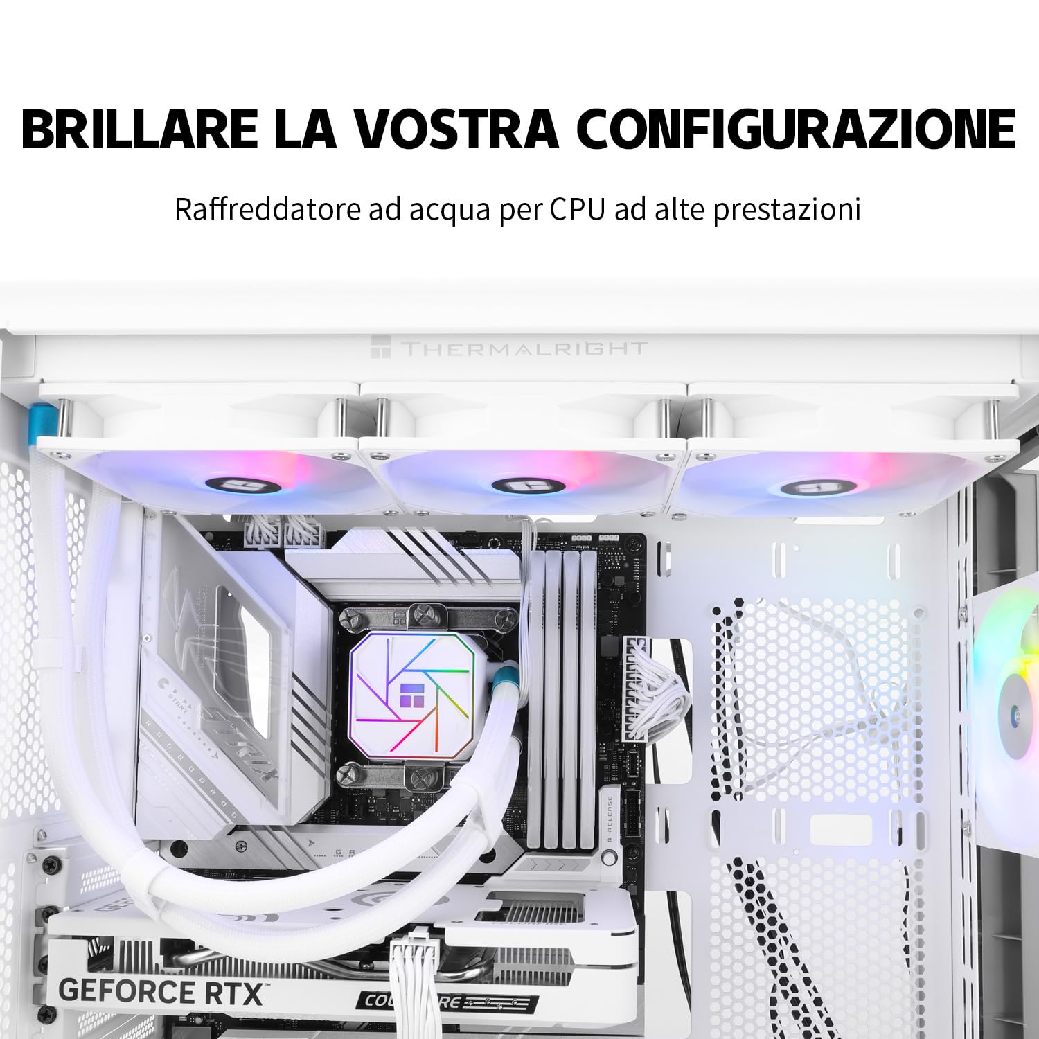 TR AQUA ELITE 360 White V3, 3 ventole PWM ARGB con cuscinetti S-FDB, pompa controllata PWM efficiente, per AMD/AM4/AM5, Intel LGA1150/1151/1200/2011/1700, (AE360 White V3)