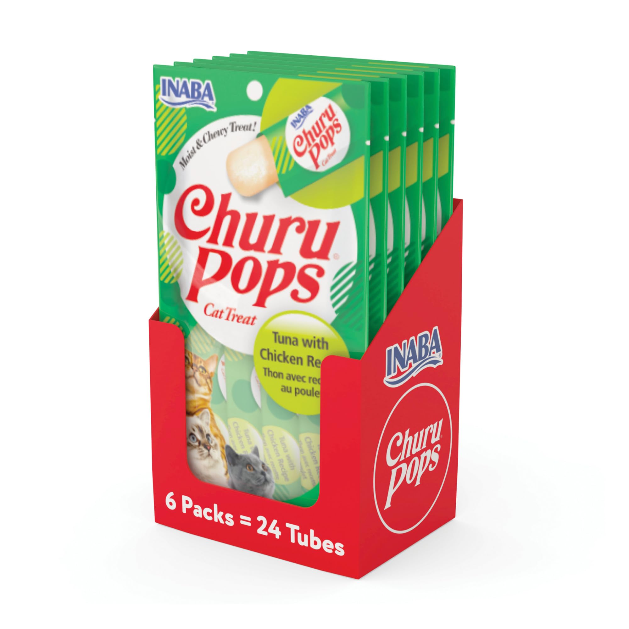 INABA Churu Pops Moist and Chewy Cat Treat Tuna with Chicken Recipe 24 Tubes