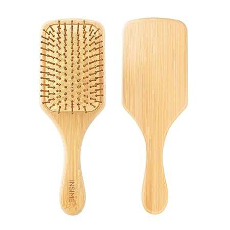 Bamboo Hair Brush with bamboo bristles | Wooden Hair Brush for Women & Men | Wooden Brush for Hair Large Hairbrush for Women | Paddle Hair Brush Paddle Brush for Women