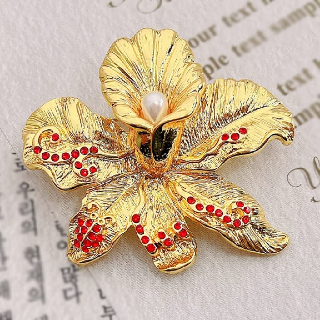 Broche Broches Broche De Flor Dorada Sensación Metálica Traje Alfileres De Solapa Broches De Flores Decoración Ramillete Pin, Joyería De Aleación Retro Regalos Broche Alfileres Accesorios De Ropa