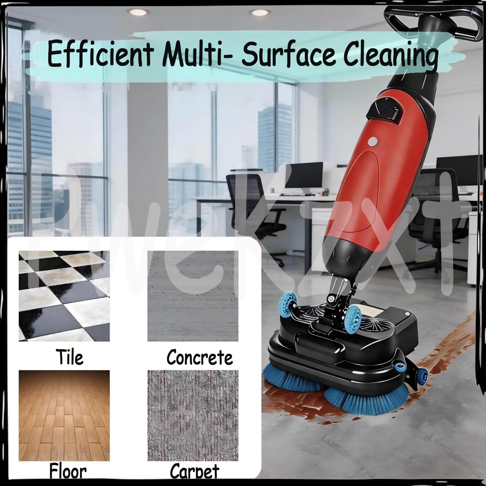Machine De Polissage De Sol Fonctionnelle De 17 Pouces, Autolaveuse-Polisseuse AutoportéE De 17 Pouces, Autolaveuse De Sol De Qualité Professionnelle, Double Brosse Rotative White