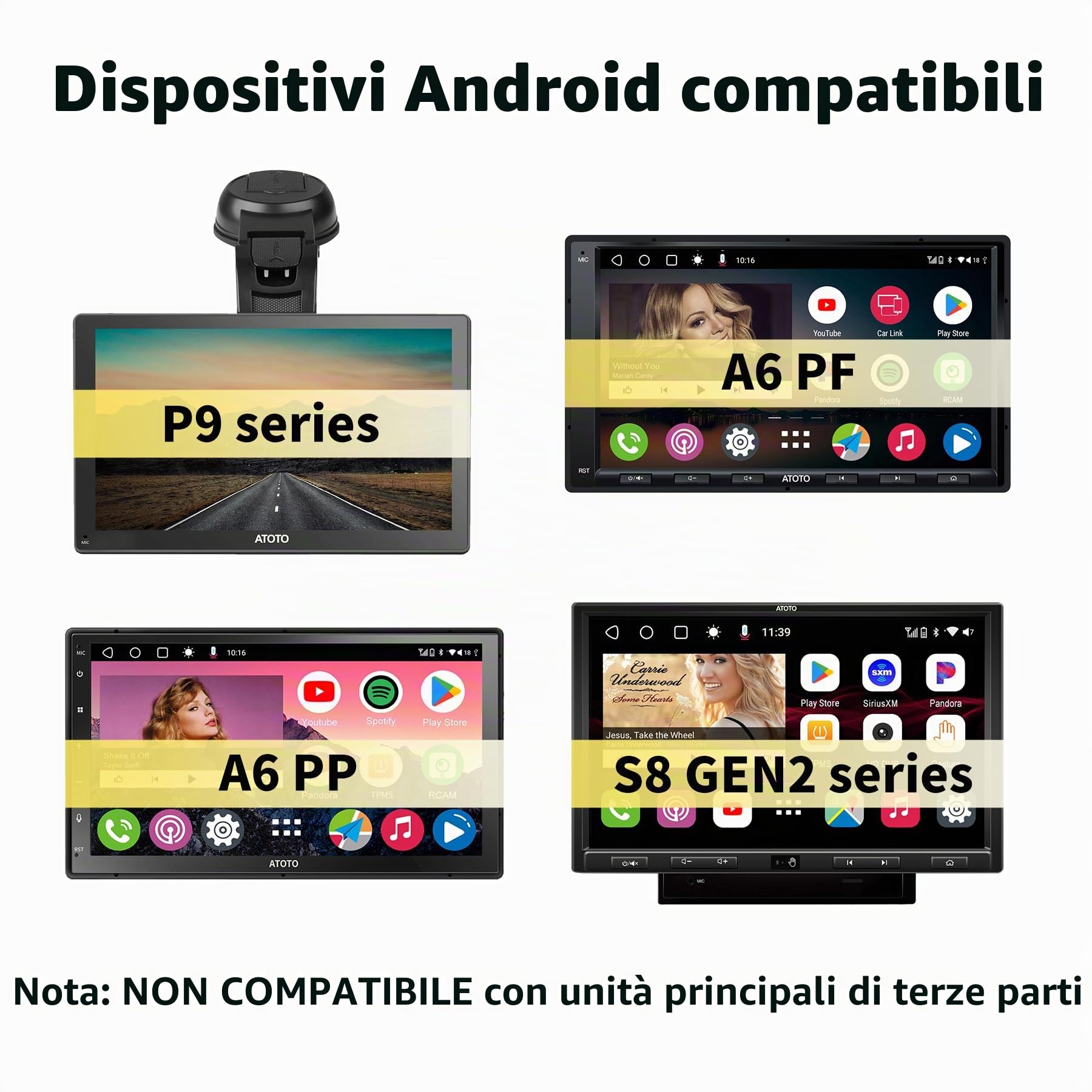 ATOTO AC-HBV86 Cavo adattatore da HDMI a USB A, 13.8cm/5.43 pollici, il collegamento di TV Box/Gamepad a dispositivi Android (serie X10 /P9 / A6 / S8), treaming di Serie TV, Film e Giochi
