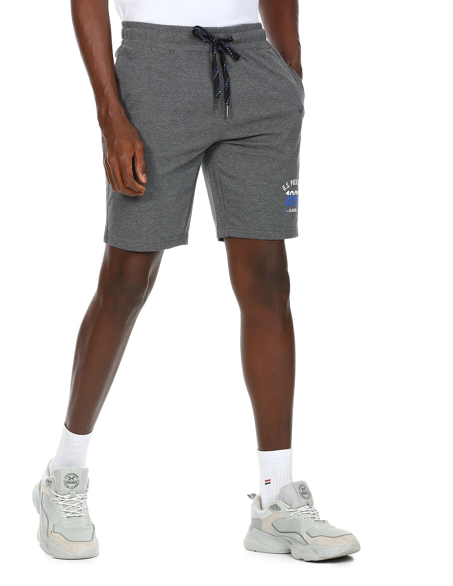 Men's Lounge Shorts (I670-031-PL-S_Anthra Melange_Small)