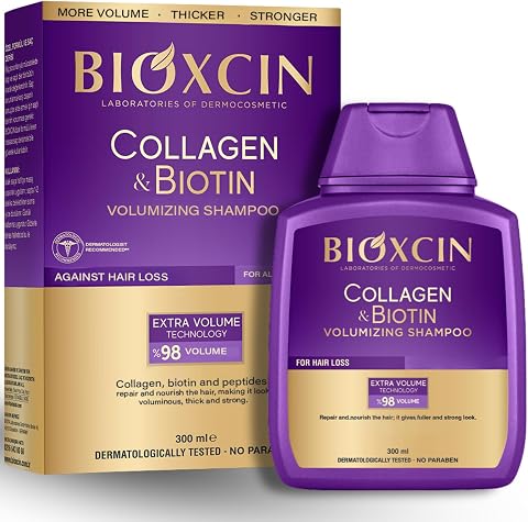 Bioxcin Collagen & Biotin Hacim Şampuanı 300 ml – İnce Telli ve Hacimsiz Saçlar İçin Dolgunlaştırıcı ve Güçlendirici Bakım