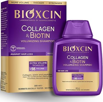 Bioxcin Collagen & Biotin Volume Shampoo 300 ml – Plumper and Strengthening Care for Fine and Volumeless Hair