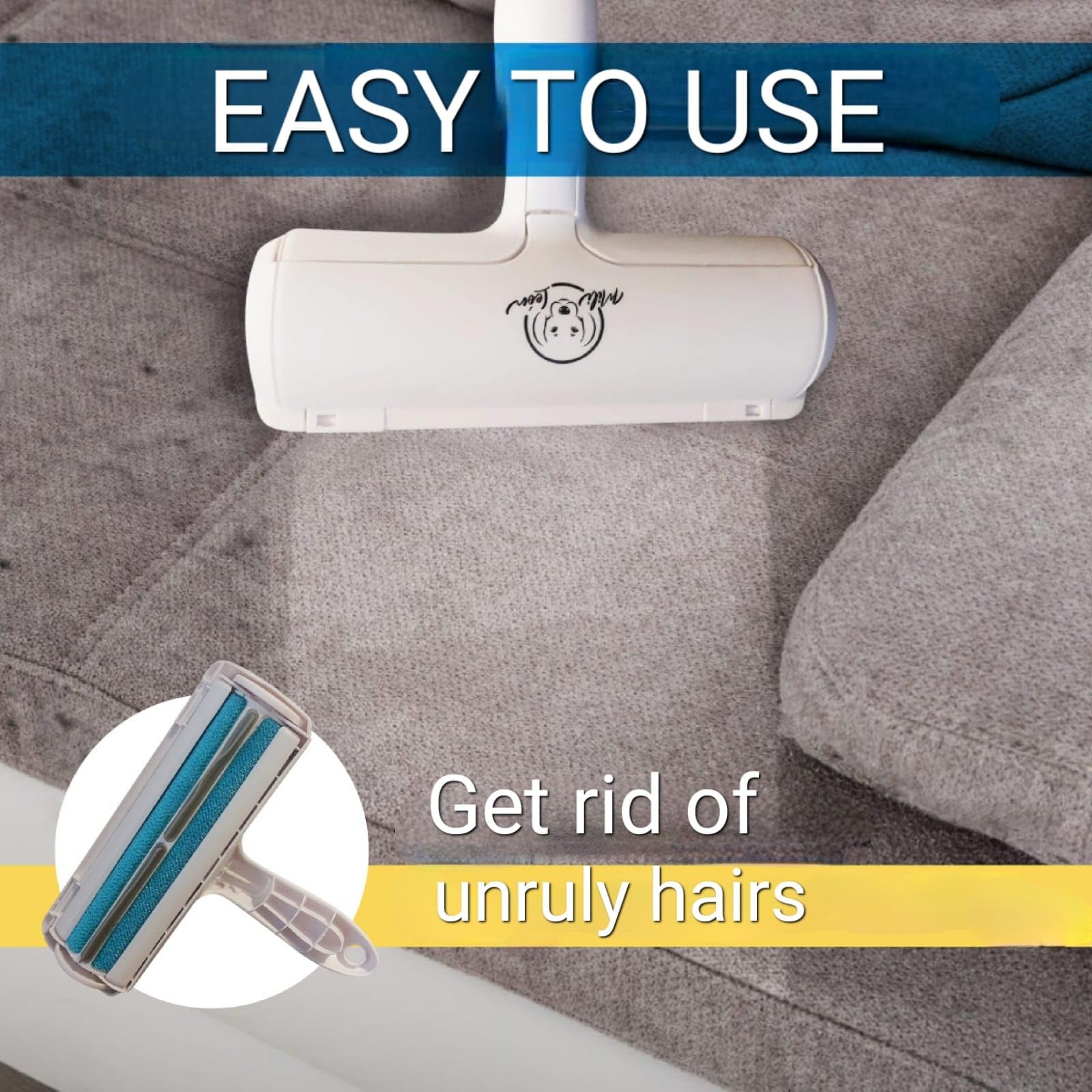Spazzola Togli Peli Per Animali Domestici - Rullo Lavabile Per Peli Di Cane E Gatto Su Divano, Auto E Vestiti - Foto 3