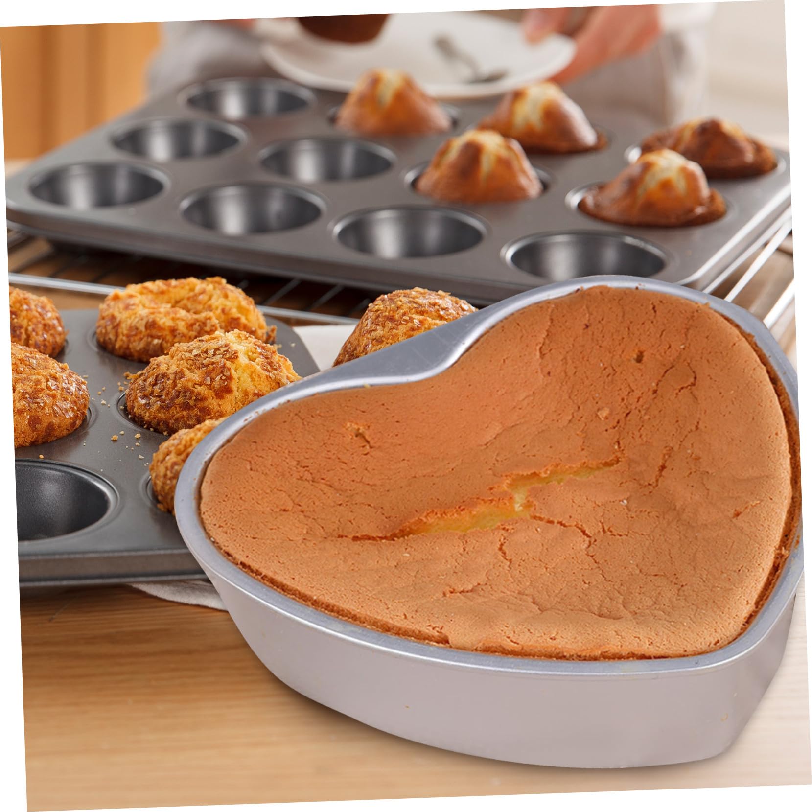 Molde Creativo para Pasteles Forma de Corazón, de Aleación de Aluminio, Fácil de Desmoldar, Adecuado para Reuniones Familiares y Principiantes en Repostería