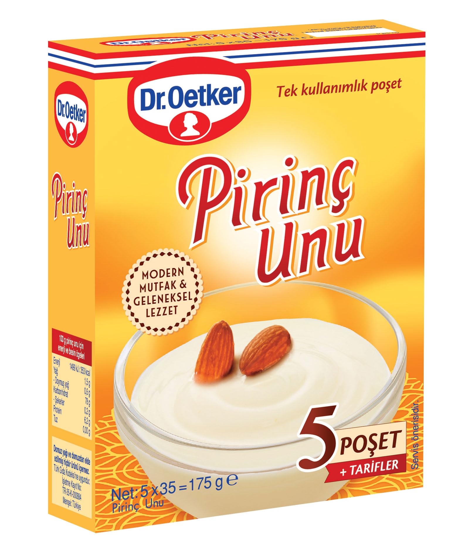 Dr. Oetker Pirinç Unu 5'li, (5 x 175g)