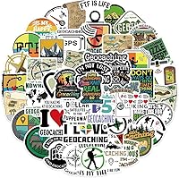 Vista 1 de Geocaching Stickers 50 calcomanías de vinilo impermeables Geocacher Geocache para botellas de agua, bicicleta, laptop, refrigerador, equipaje