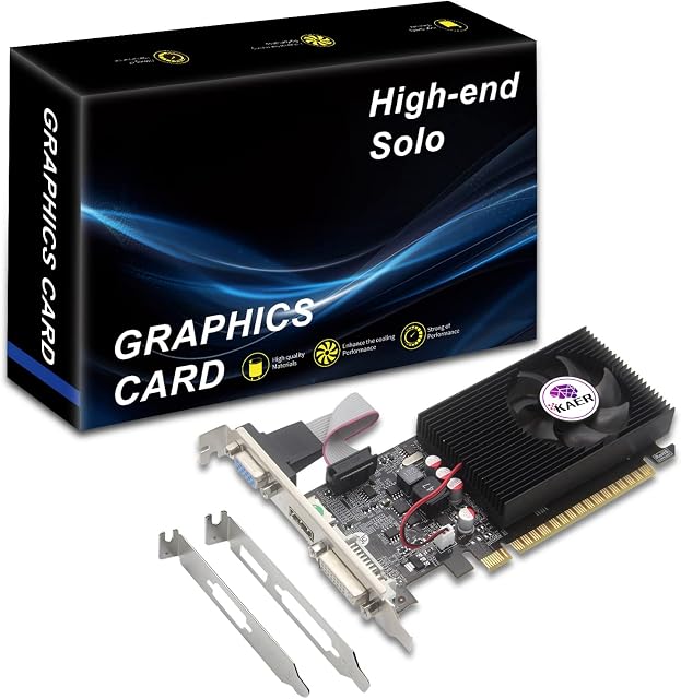 SHOWKINGS NVIDIA GT 730 Graphics Card, Computer Low Profile GPU, 4GB 128Bit GDDR3 PCIe x16, HDMI/VGA/DVI, DirectX 11, PhysX, OpenGL 3.1, Desktop Gaming Video Card, Support 2K (with Bracket)